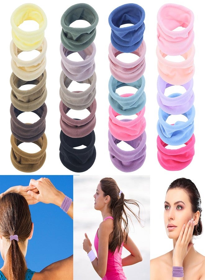 XIMA 20PCS Thick Seamless Hair Ties, Hair Scrunchies Elastics Hair Bands Large Soft Nylon Rope Ponytail Holders for Thick Heavy or Curly for Girls and Women - Image 2